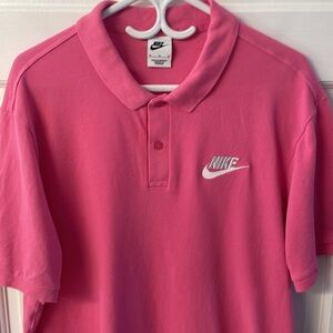 Nike Swoosh Logo Pique Polo golf shirt in pink men’s size XL